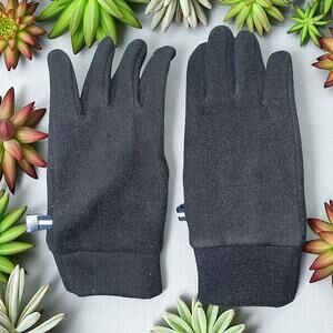 Lands End Fleece Winter Gloves Size Small-Medium 15.5-18.5 cm Black